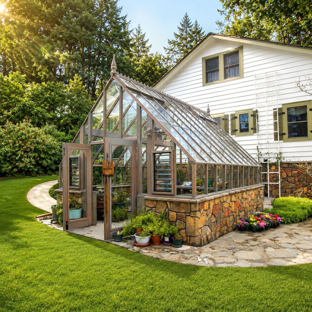 Tudor – Luxury Greenhouse with Steep Roofline and Architectural Detail